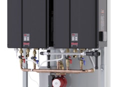 Hybrid water heating for commercial applications